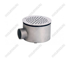 Донный слив круглый Ø 165х100 нерж. AISI-304 подкл. внутр. 2