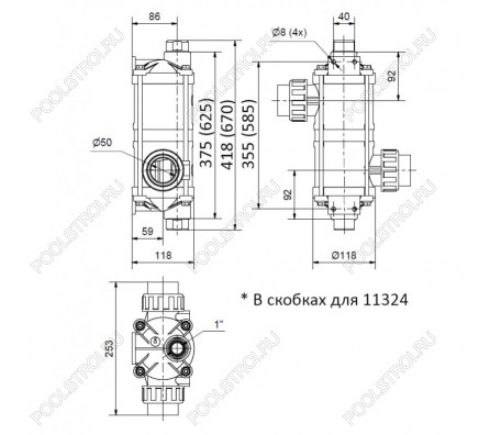 Теплообменник HI-TEMP. 75 кВт. корпус пластик. спираль Титан. Pahlen